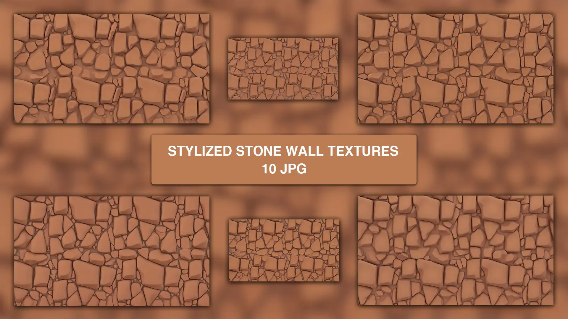 Pack of 10 Stylized Stone Wall Textures Background Images